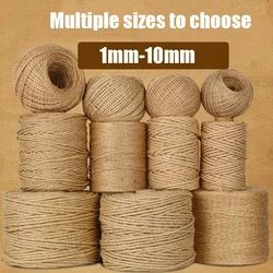 1-10MM Natural Hessian Jute Twine Jute Rope Burlap Rope Burlap String for DIY Crafts Gift Wrapping Wedding Christmas Decor