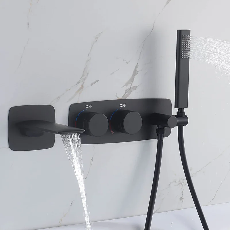 

Скрытый смеситель для ванны из цельной меди, встраиваемый в стену, для душа, комплект для душа с подачей горячей и холодной воды