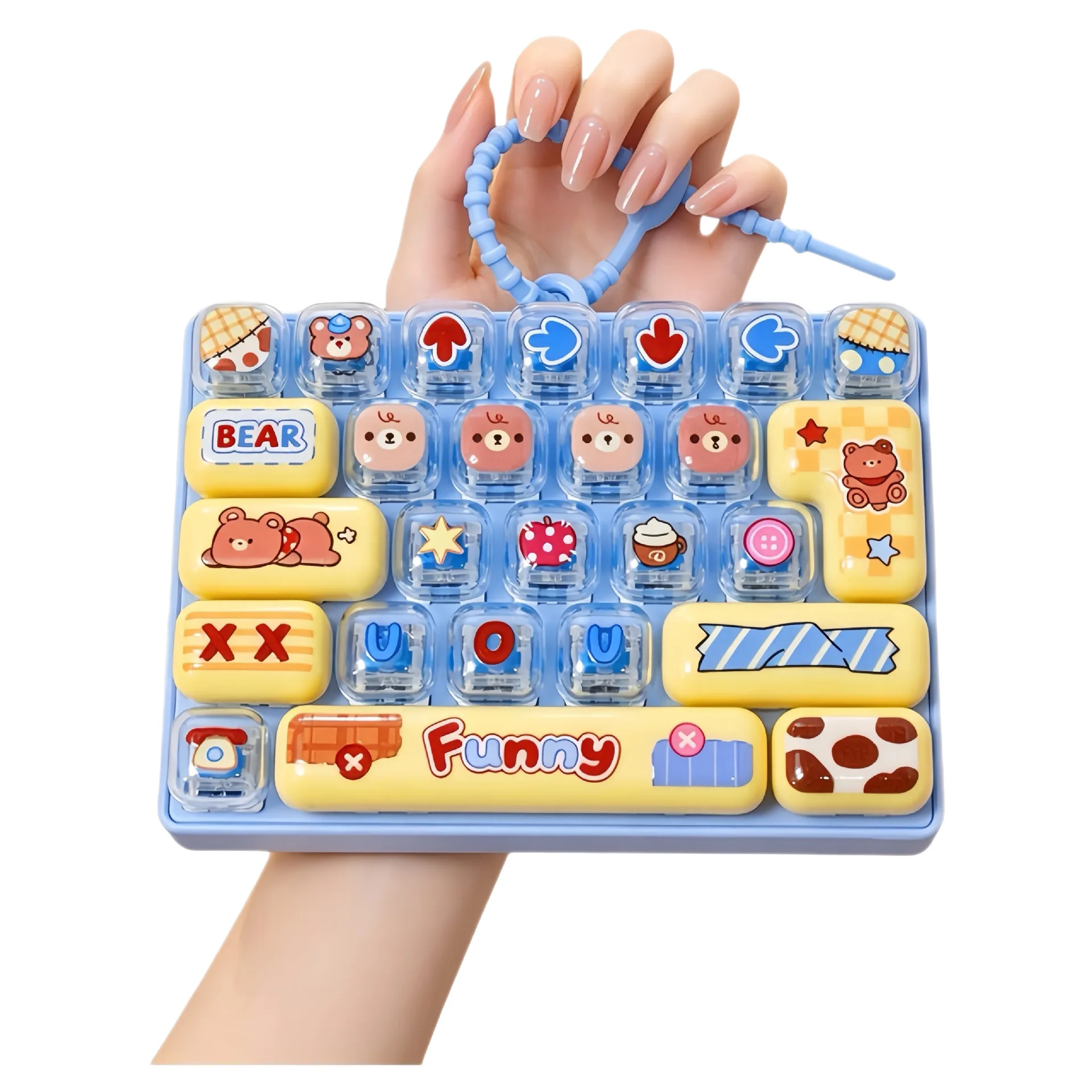 26-Key Key Cap Clicker Toy  Key Cap Keychain Anti-stress Key Cap Clicker Christmas Party Favors Gifts