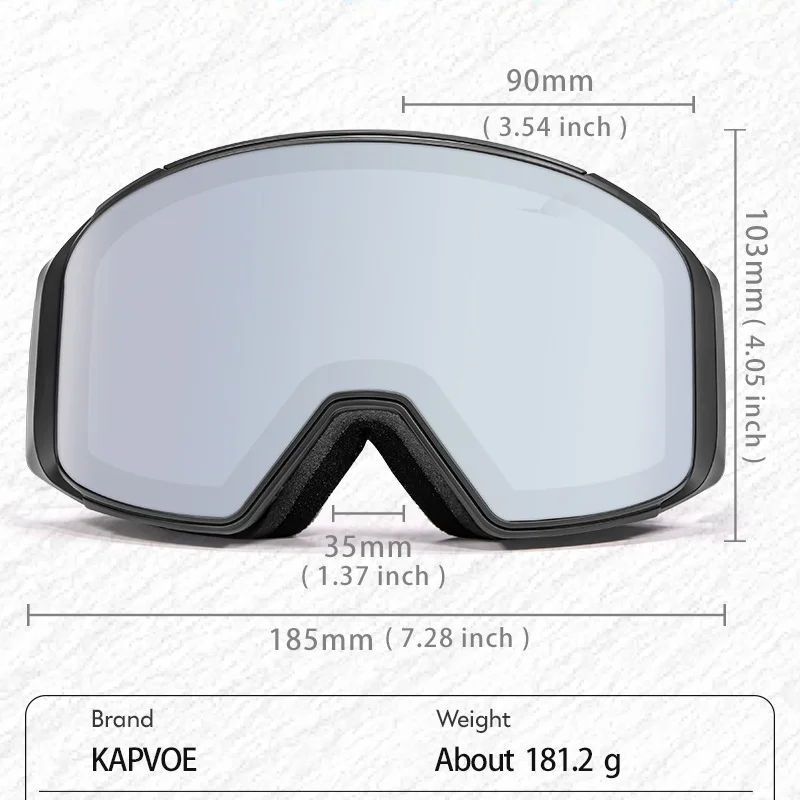 Kapvoe مكافحة الضباب نظارات التزلج على الجليد على الجليد حملق التزلج الشتاء الرياضة قناع للرجال النساء UV400 حماية نظارات الثلج #6