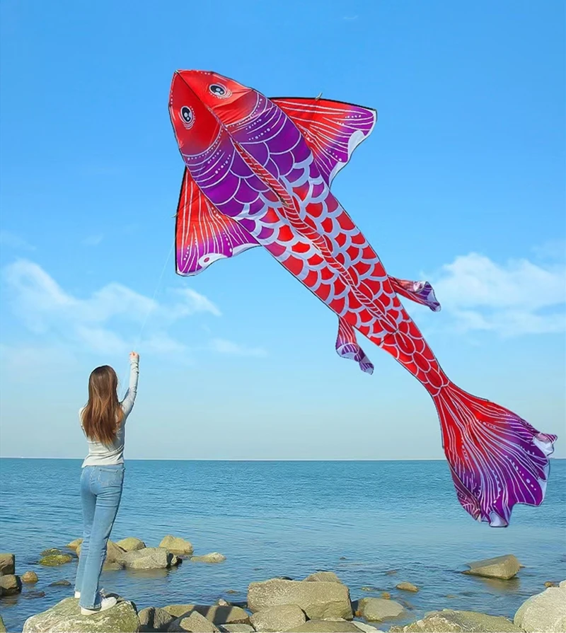 free shipping new fish kites for adults kites string line toys for kids kites nylon kite outdoor games for children fish kite