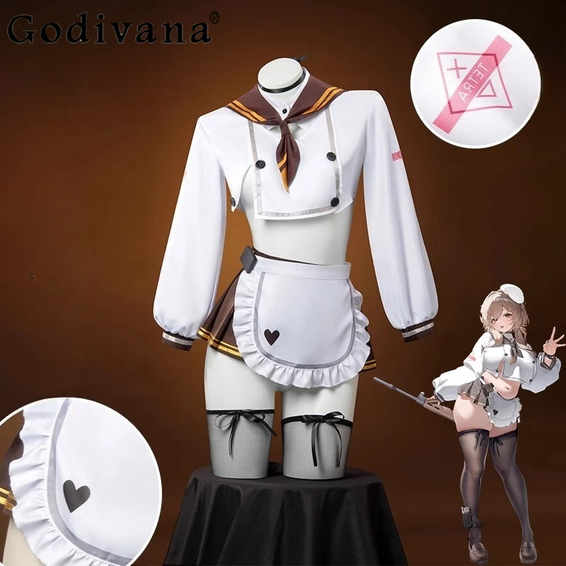

High End Cos Skirt Set Clothes for Girls Two Dimensional Anime Game Cosplay Suits Women's Halloween Maid Role Play Costume