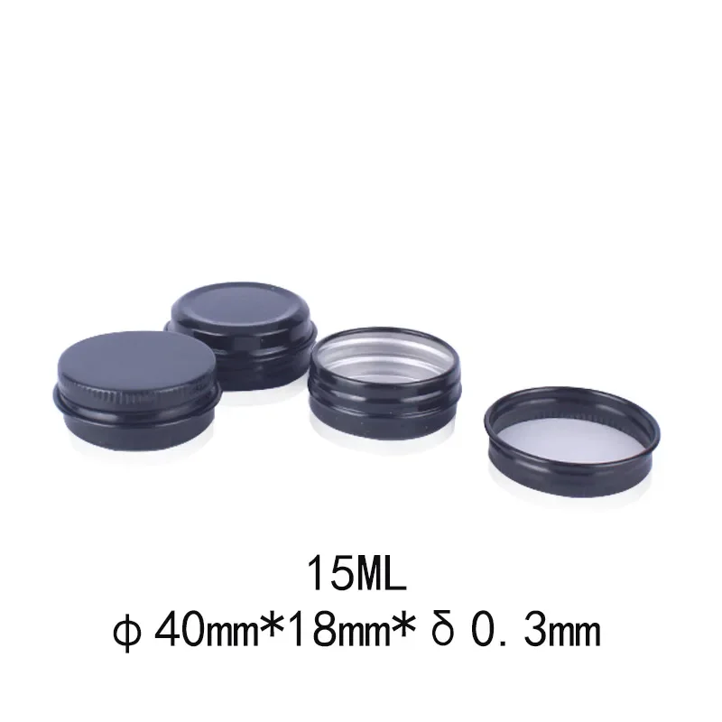 20pcs 10ml-100ml Black Tin Box Lip Balm Sample Aluminium Tin Jars Candle Box Tea Cans DIY Metal Gift Box For Packaging Container