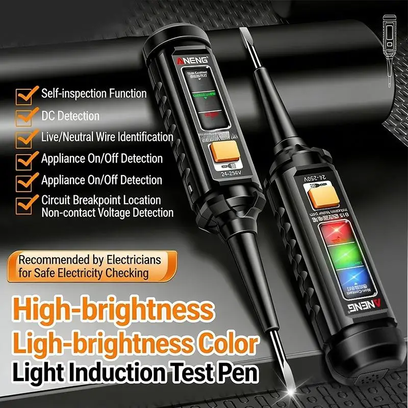 Slotted Screwdriver Voltage Tester High Bright Indicator Light Professional Electrician Induction Test Pen Hand Tool