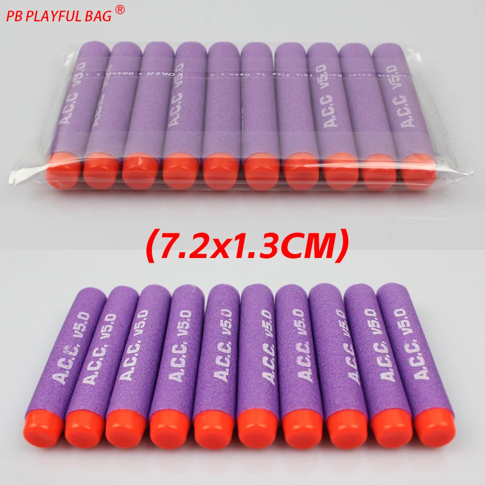 ACC V5.0 Zachte Kogels EVA Speelgoedpistool Munitie Langere Bereik Rechtere-Traject Ronde Kop Paars Schuim Kogel QJ114