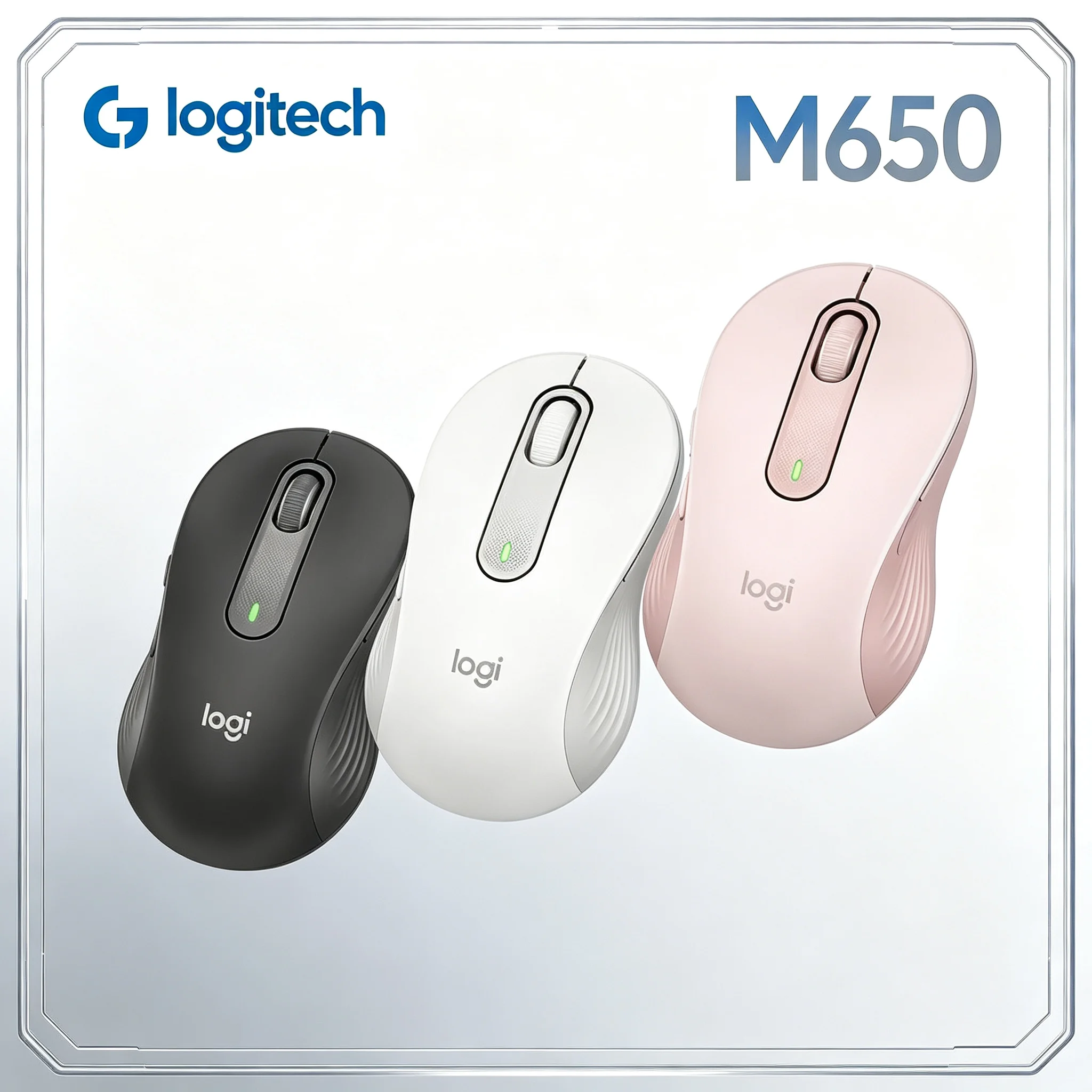 Business Daily Use Logitech M650 Wireless Mice Large Ergonomic Shape Matte Shell Long Standby Time Wireless Mouse For Notebook M
