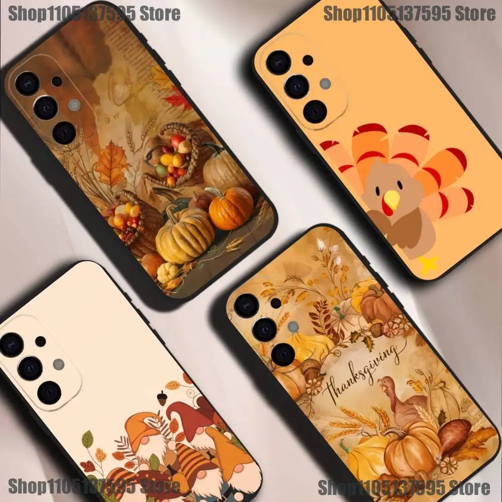 

Happy Thanksgiving Day Phone Case For Samsung S25,S24,S21,S22,S23,S30,Ultra,S20,Plus,Fe,Lite,5G Black Cover