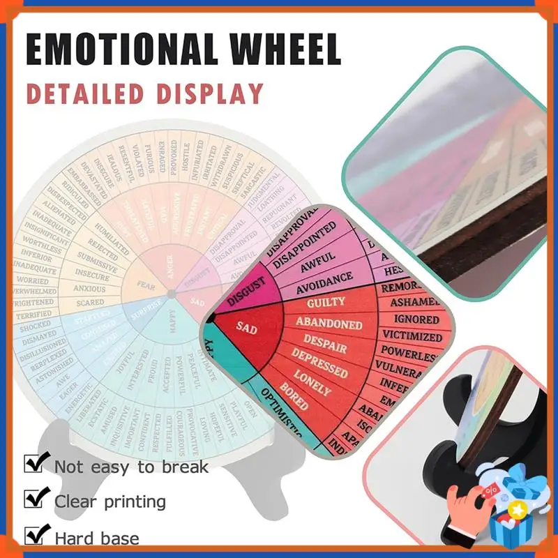 

Compact Feelings Wheel With Stand Emotions Chart Office Decor For Home/Office/School Education