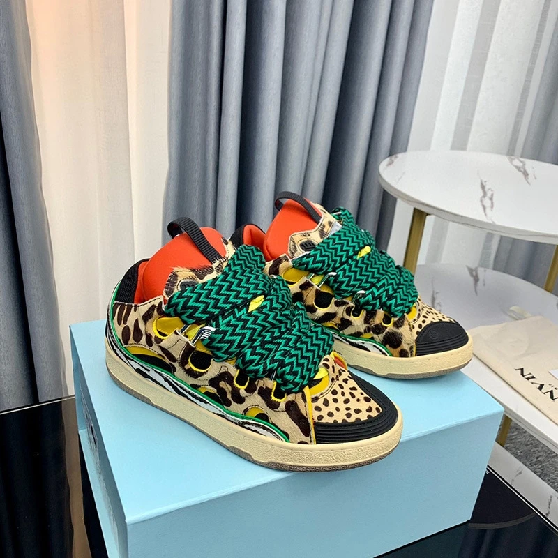 

Thick Sole Mixed Colors Casual Sneakers for Men Women Fashion Round Toe Lace Up Skateboard Shoes Outdoor Breathable Couple Shoes