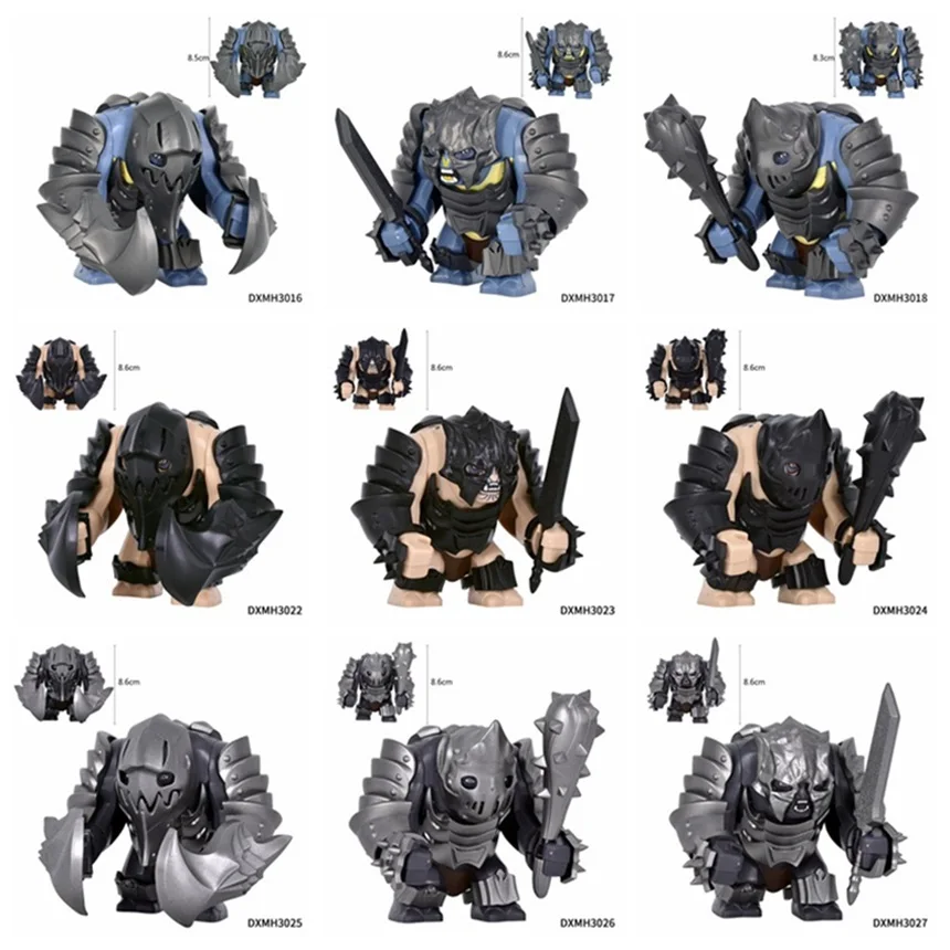 Medieval Warrior Building Blocks Figures LOTR Armored Troll Multiple Styles Educational Toy Holiday Gift for Collectors