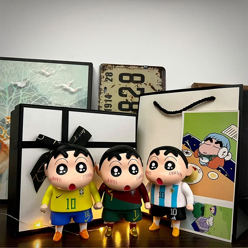 Q Version Crayon Shin-Chan Animation Figure Doll Soccer Fans Crayonxiaoxin Birthday Gift Creative Gift For Boys Valentine'S Day