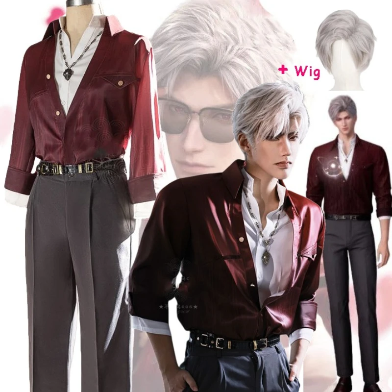 Costume de cosplay Sylus Qinche SBluuCosplay, Costume de cosplay Sylus, Costume de jeu Love and Deepspace, Costume rouge quotidien pour homme, Sylus Qinche Cosplay