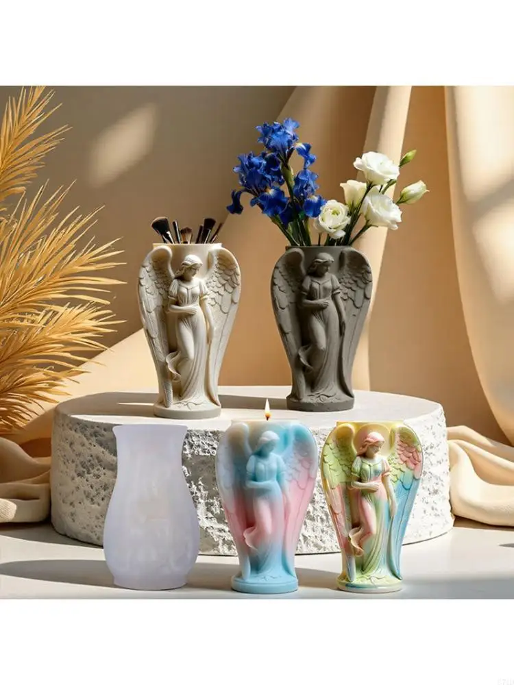 Flexible Silicone Angel Shaped Planter Mold For Resin Crafts Handmade Jewelry Holder Making Mould