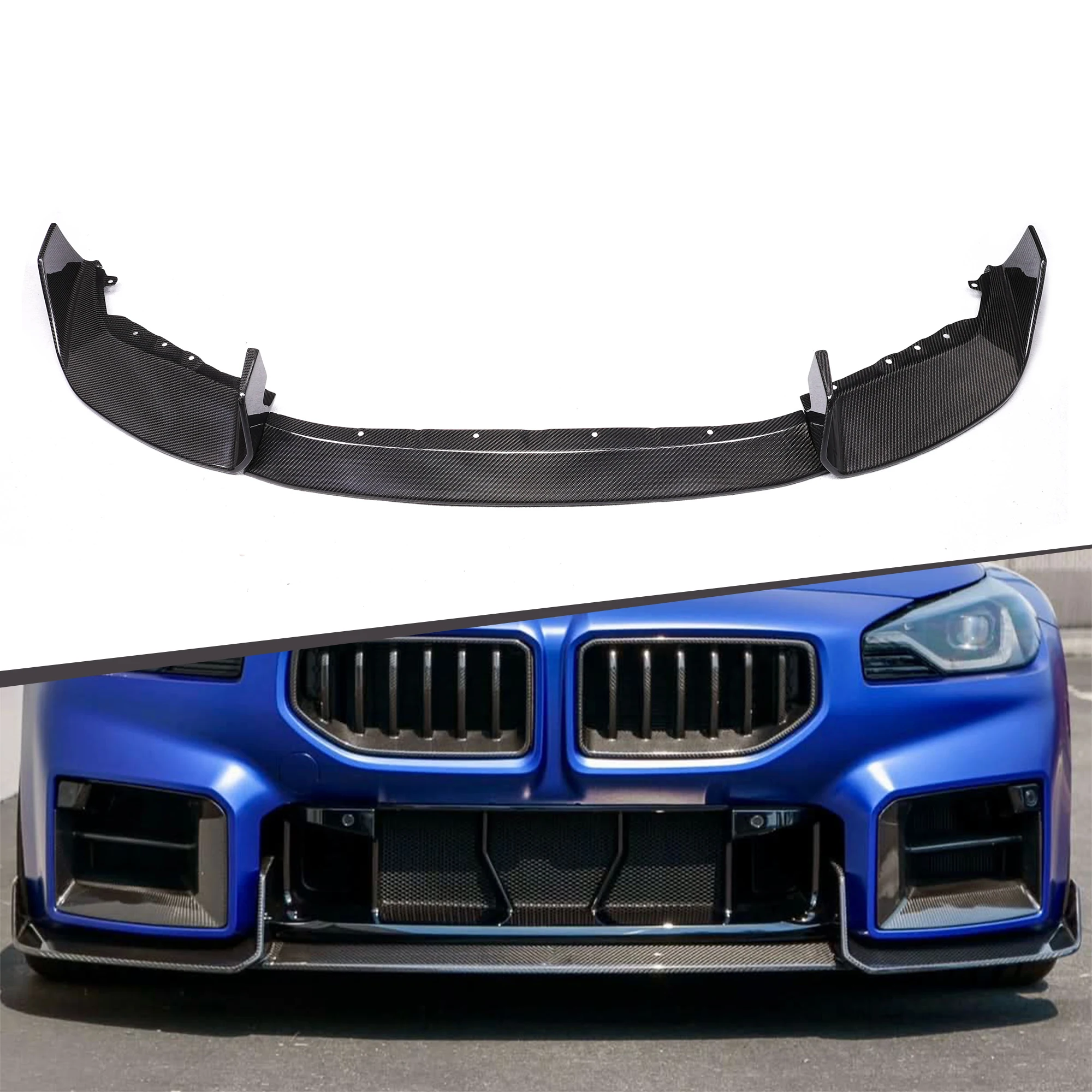 

AD Style Dry Carbon Fiber Three Piece Front Lip Spoiler Performance Body Kit For BMW M2 G87 2022+