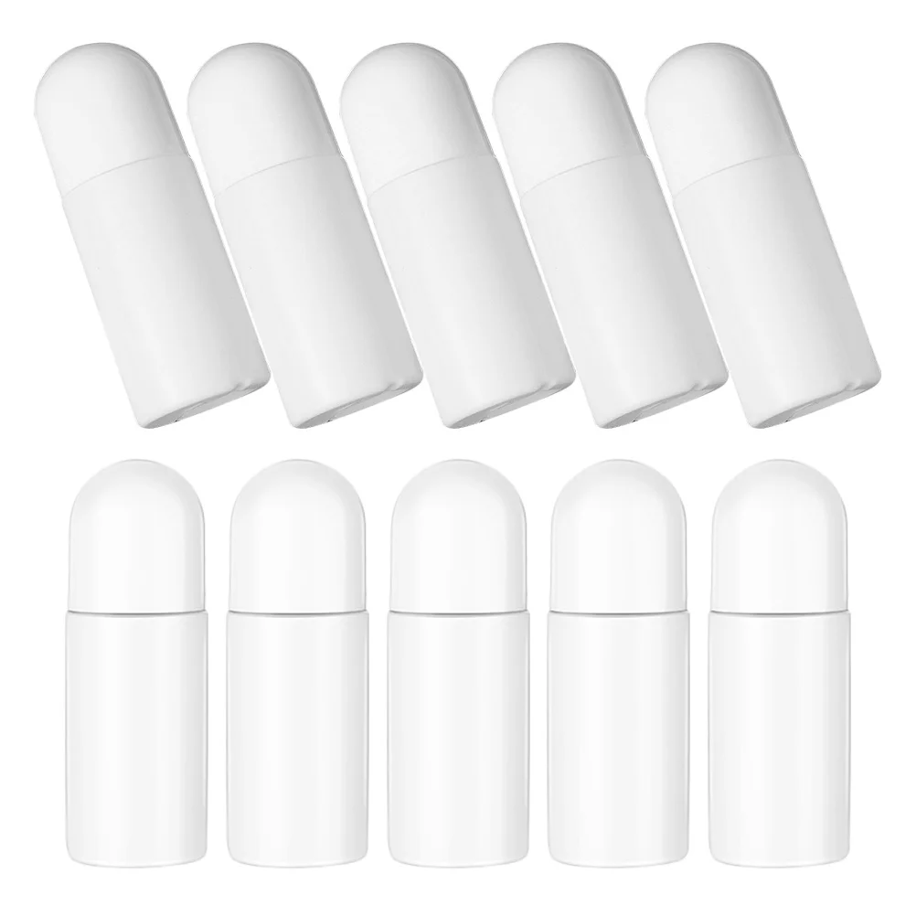 

10pcs Empty Roller Bottle for Essential Oils Perfume Aromatherapy Small Plastic White Container Travel Size Refillable Bottles