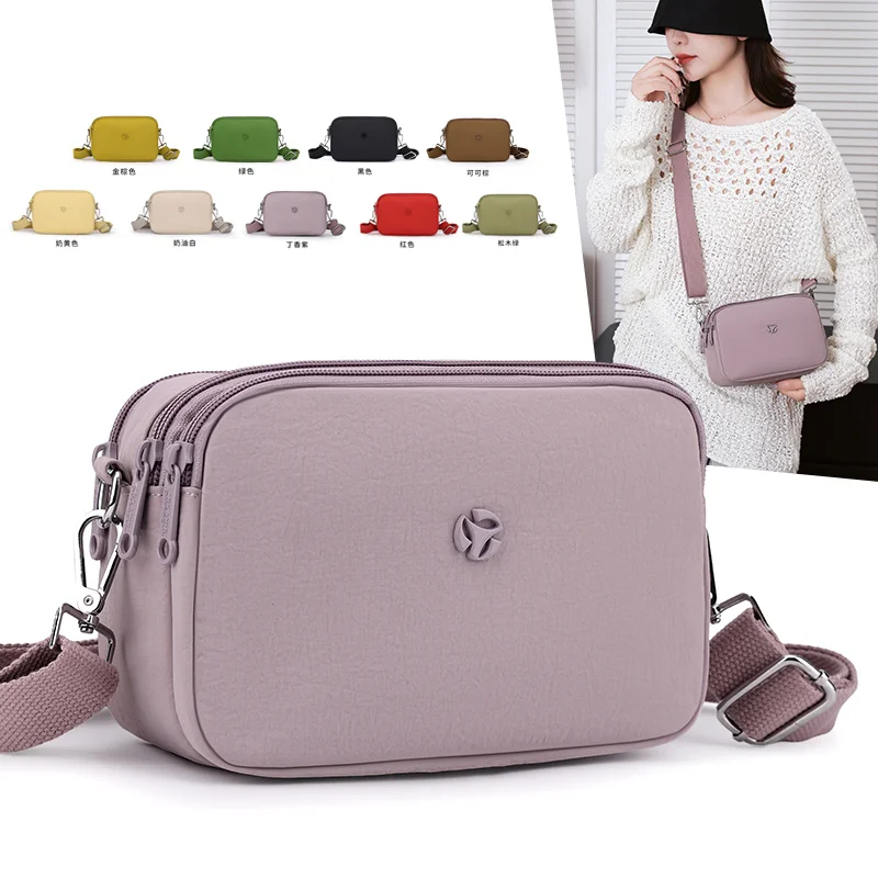 

Women's Small Square Crossbody Bag, Multi-Compartment Water-Resistant Shoulder Purse for Daily Use