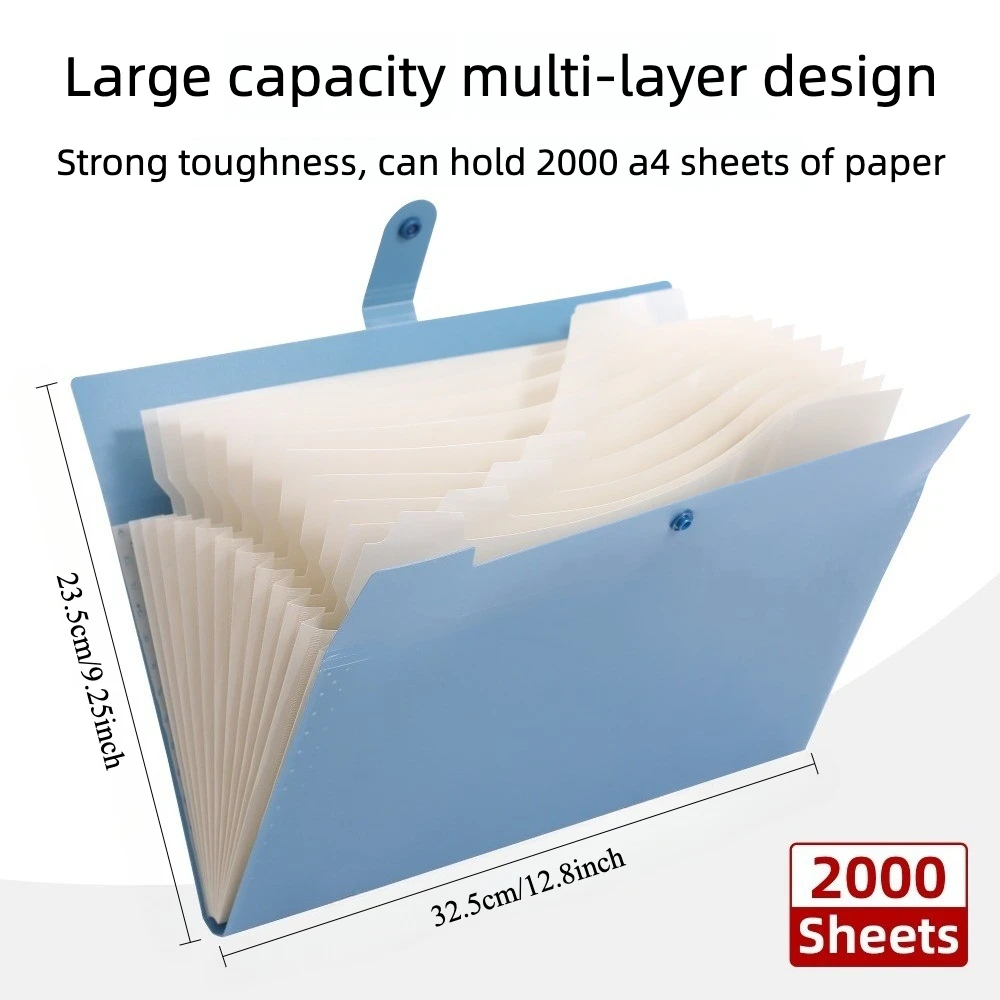 A4 12 Pocket Macaron Color Accordion File Organizer Expanding Document Storage Bag Paper Receipt Bill Storage Stationery