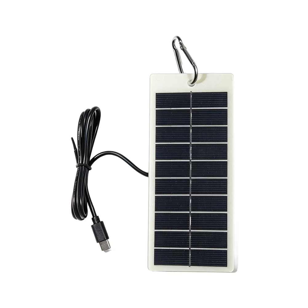 Polycrystalline Silicon Solar Panel Charger For 3W 5V USB-C for Ring For Doorbell and Outdoor Security Cameras