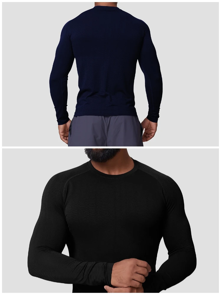 Langarm-Shirts für Herren Schnelltrocknend Feuchtigkeitsableitend UV-Sonnenschutz T-Shirts für Angeln Workout Athletik Fitness Oberteile – Detail 8