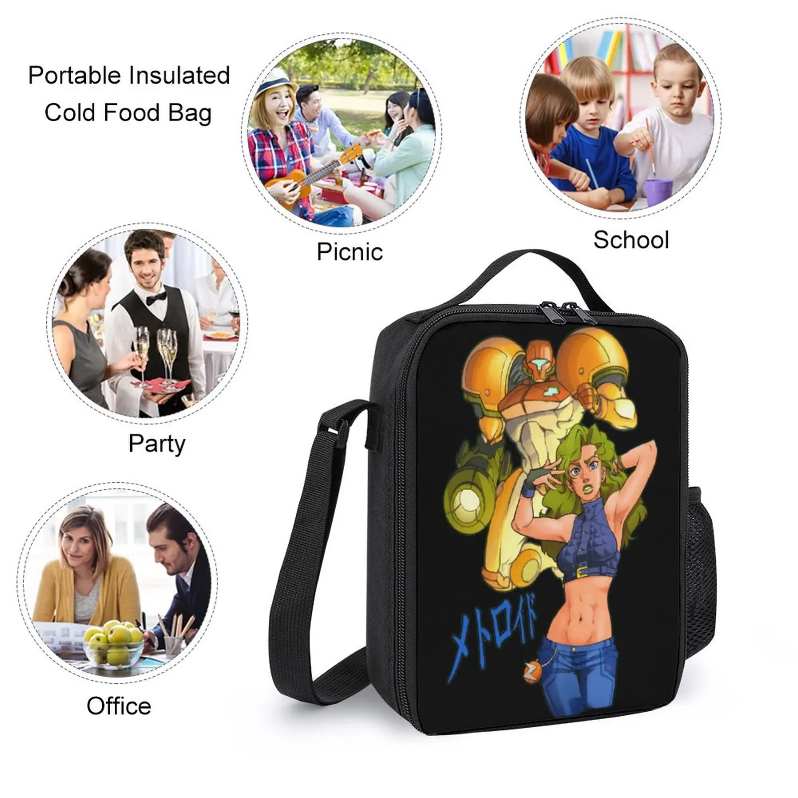 3 in 1 Set 17 Inch Backpack Lunch Bag Pen Bag Metroidss Stand Metroidss Firm Pencil Case Comfortable Sports Activities Classic