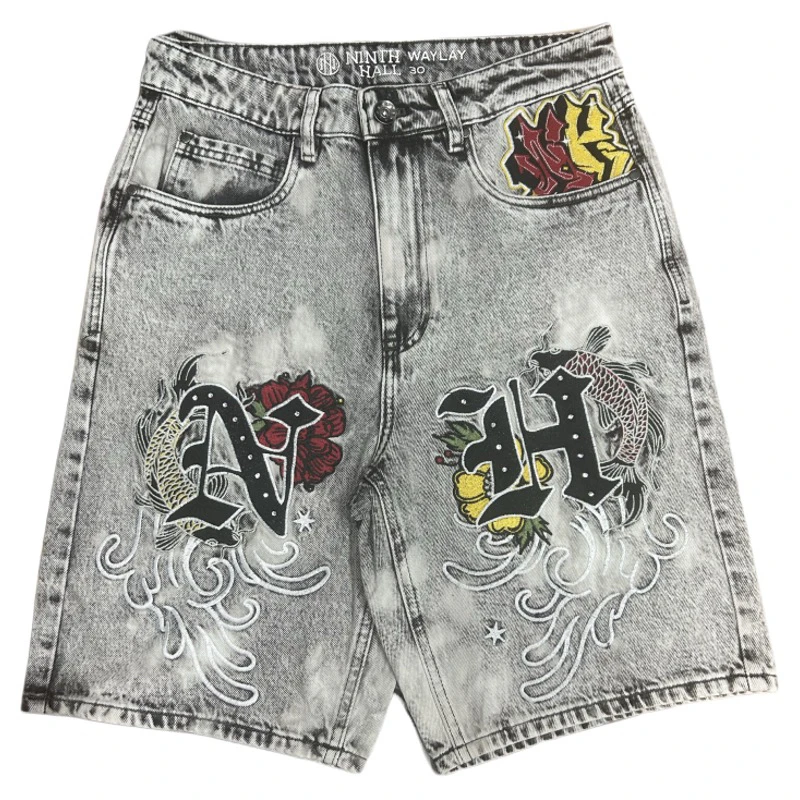 

Retro American Hip Hop Wide Leg Jeans orts Men's Loose Straight Casual Trousers mid Waist Long Pants Autumn Season