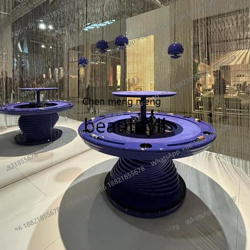 Lhy7486 ss Light Luxury Club Villa Mansion طاولة مستديرة للترفيه الداخلي ورفع الشطرنج وطاولة البطاقات #4