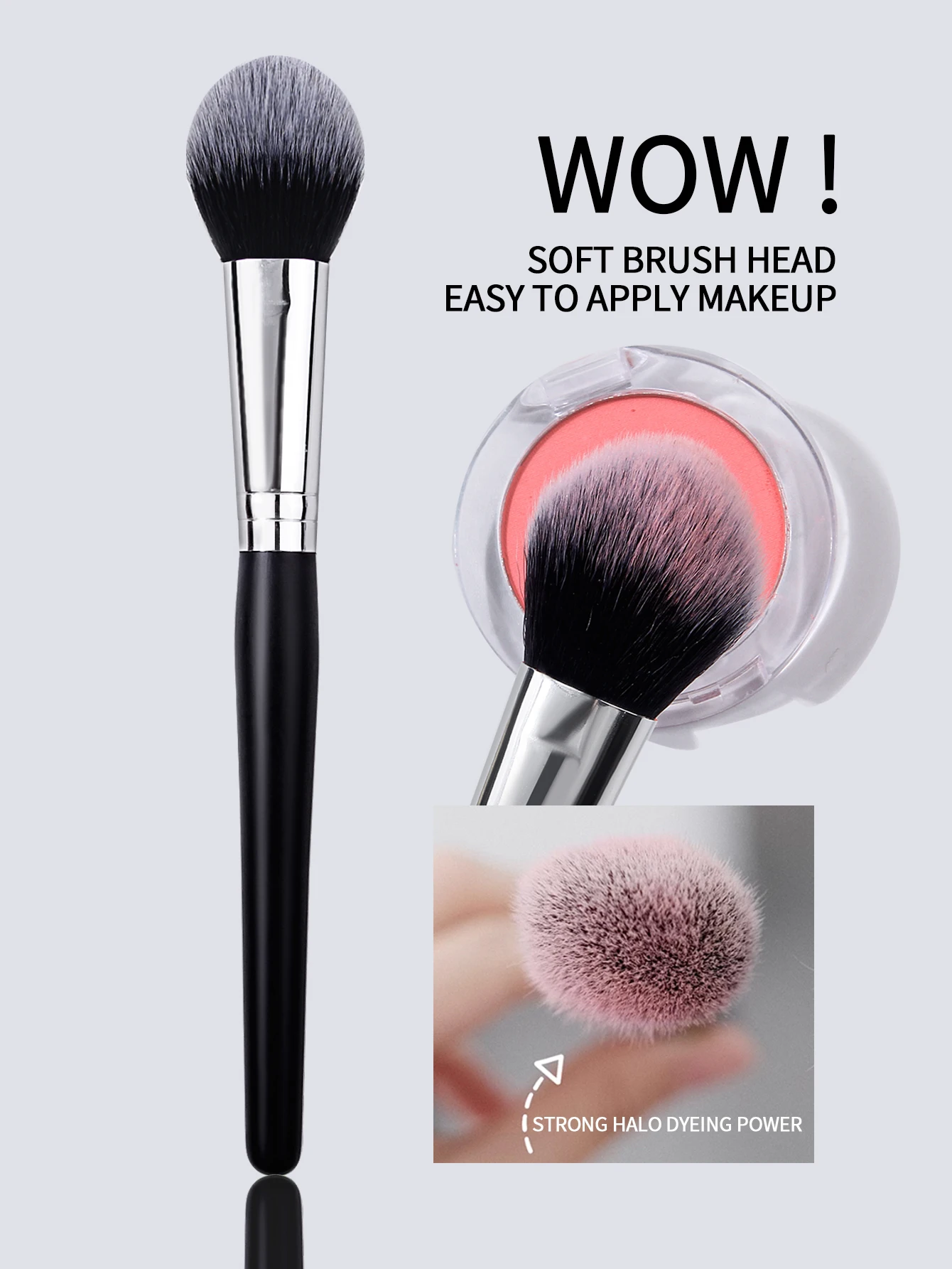 Multifunções pincel de maquiagem facial profissional, ferramentas de maquiagem com fibra macia, fácil transporte, pincel Foundation, escova para viagem