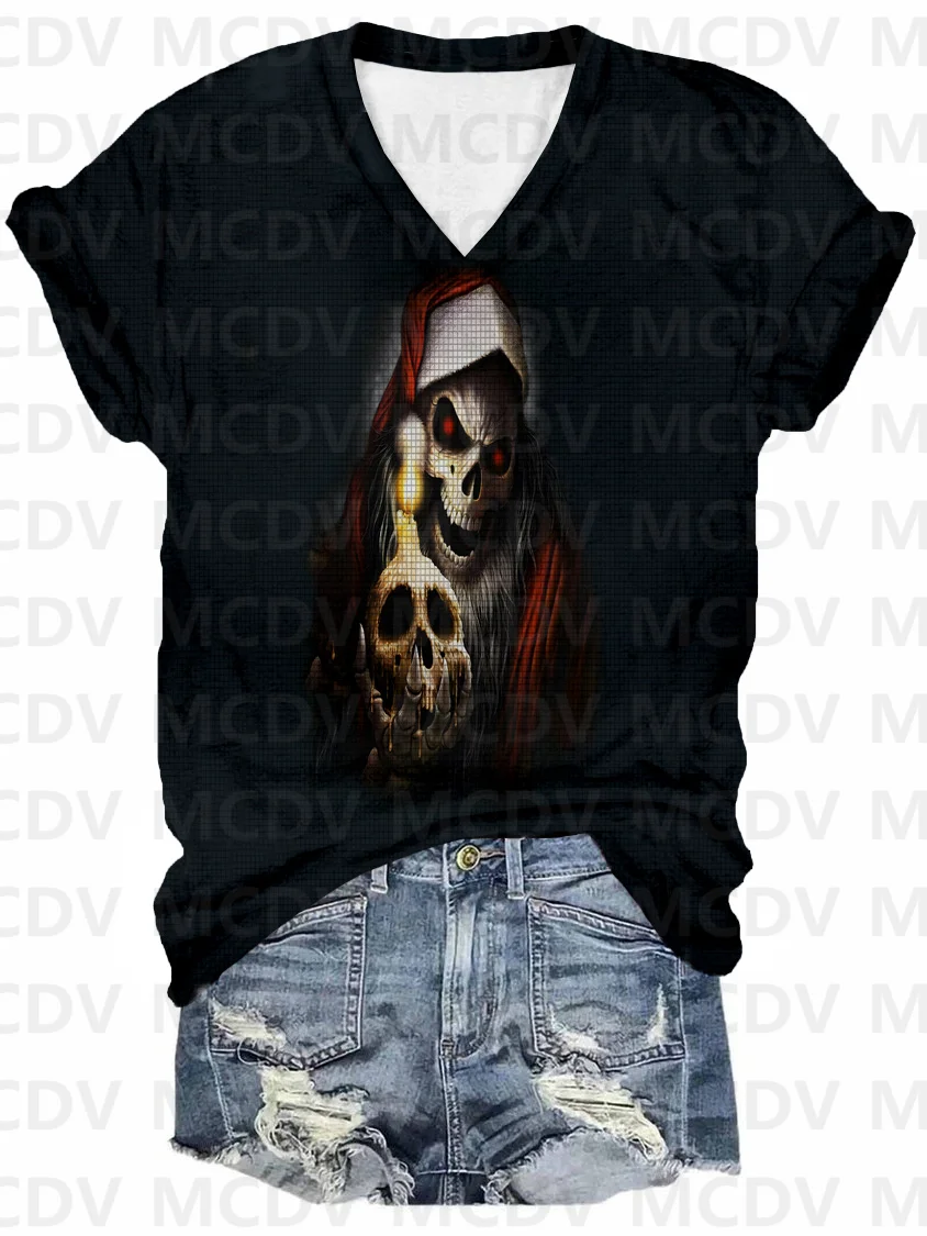 

Women's Halloween Skull Casual T-shirt 3D All Over Printed T Shirts Sexy Women For Girl Tee Tops shirts