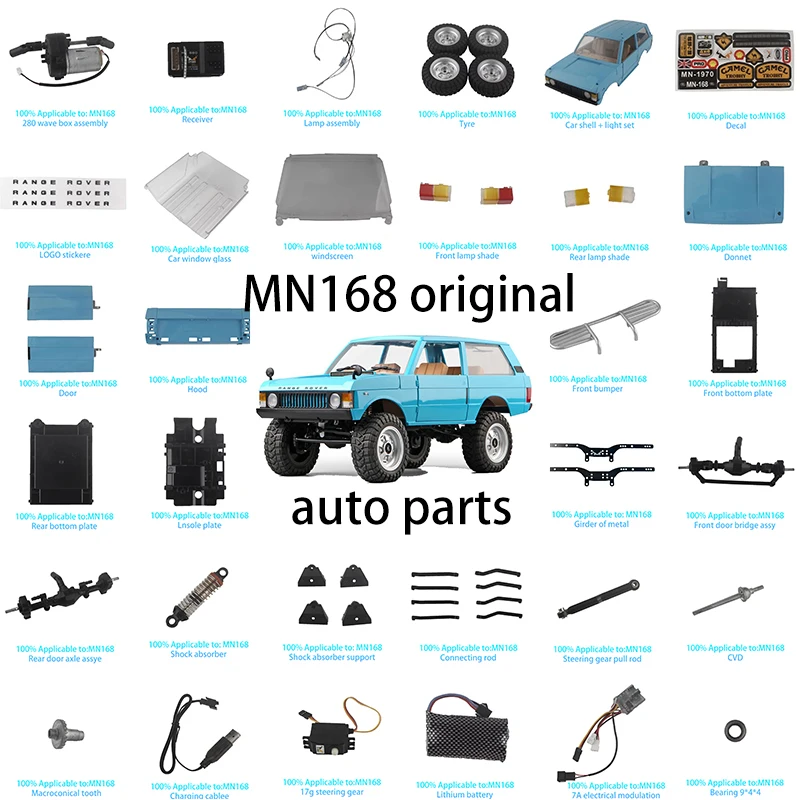 

MN MN168 Original RC Car Parts Housing Front and Rear Bridge Electric Modulation Receiver Connecting Rod Girder Motor Wave Box