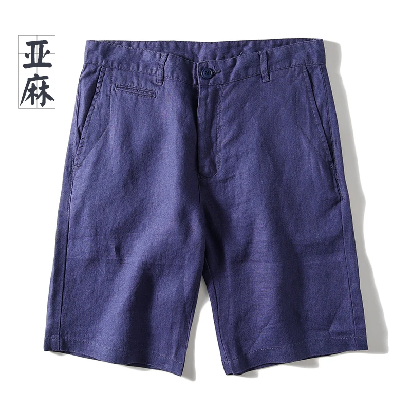 

2024 High Quality Breathable Comfort Simple Fashion Handsome Casual 100 Linen! Summer Men's High-end Quarter Pants