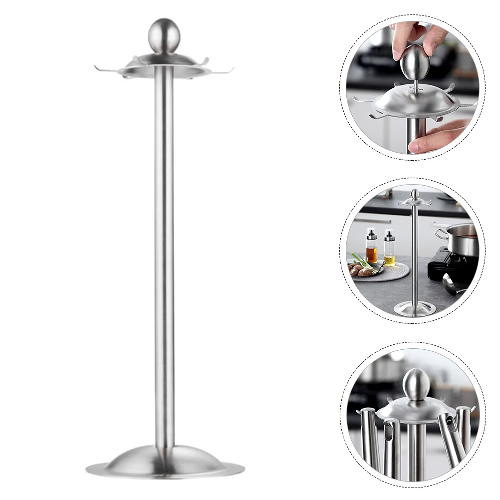 

1pc Stainless Steel Kitchen Storage Rack Rotating Cutlery Organizer Shovels Spatulas Spoons Cooking Utensils Holder Space Saving