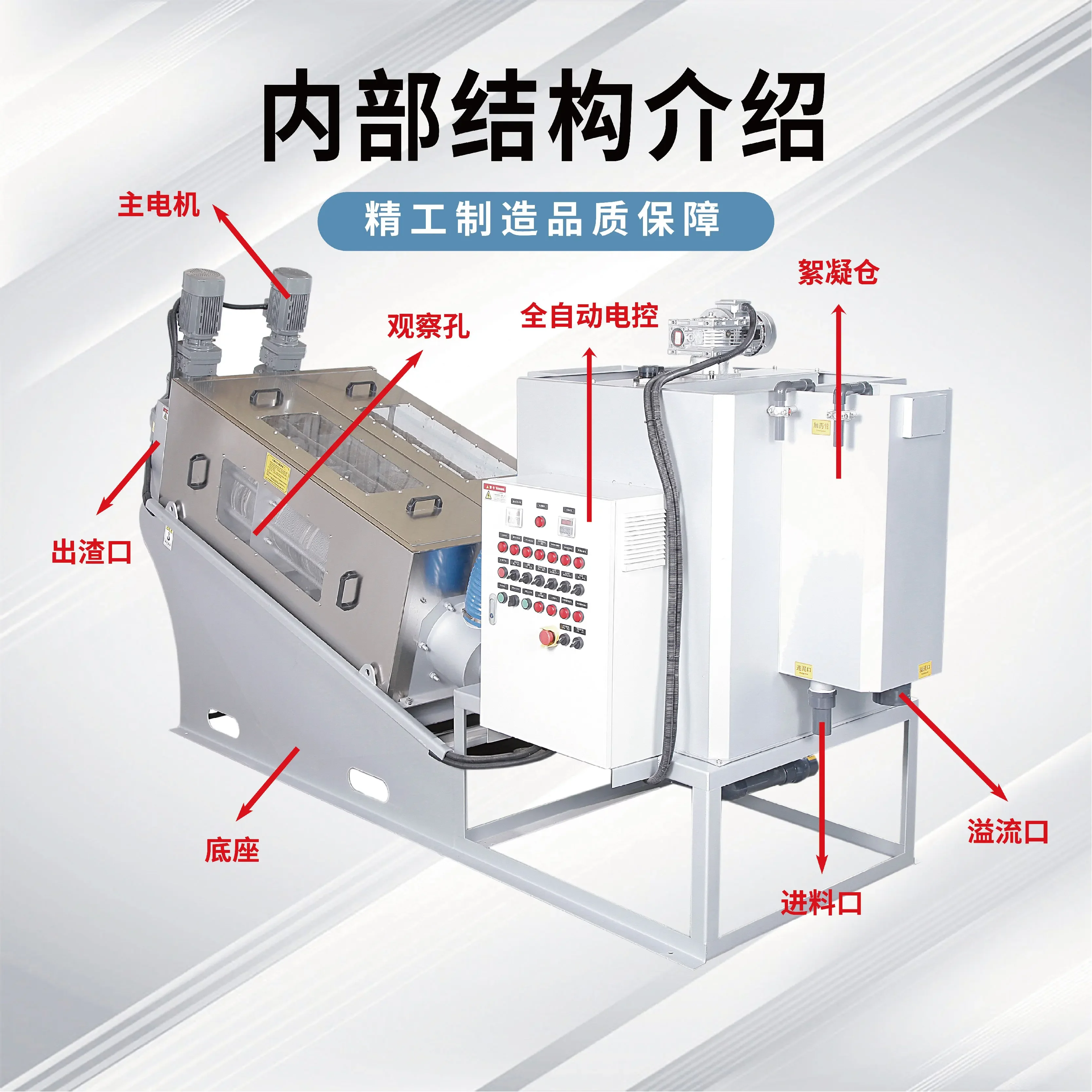 Wastewater recovery machine Stacked screw sludge dewatering machine Pig manure sludge press Aquaculture sewage treatment machine