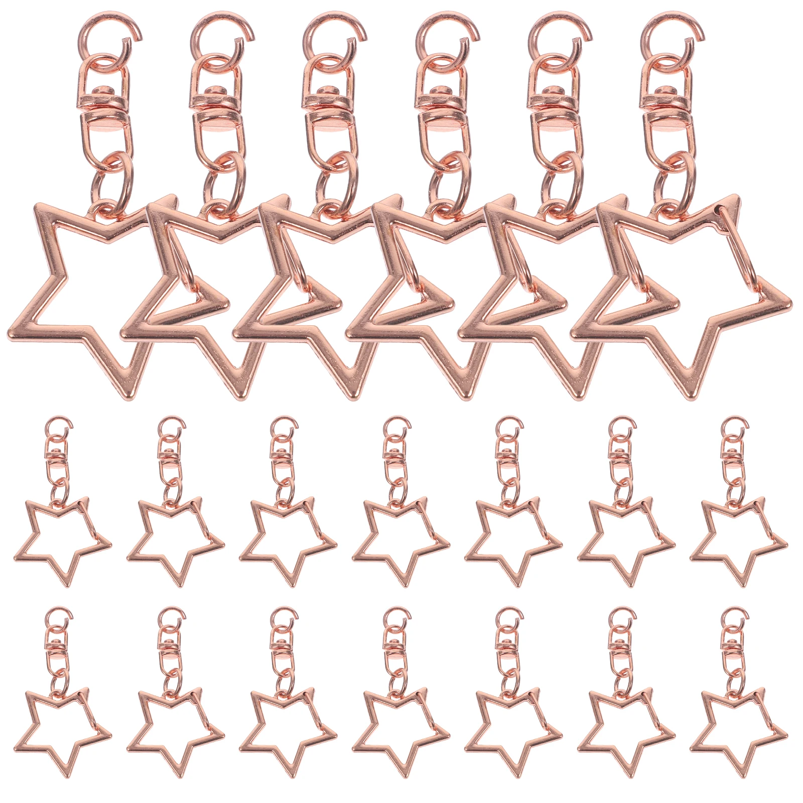 

60pcs Pentagram Carabiner Rings Snap Hooks Metal Lobster Clasps DIY Supplies Easy Carry Rotatable Hooks Key
