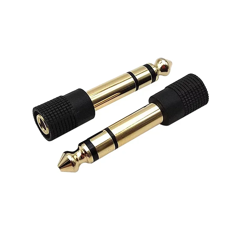 5PCS 6.35mm Plug to 3.5mm Stereo Female Jack Socket Audio Headphone Adapter Converter 6.5 to 3.5 Microphone Connectors Stereo