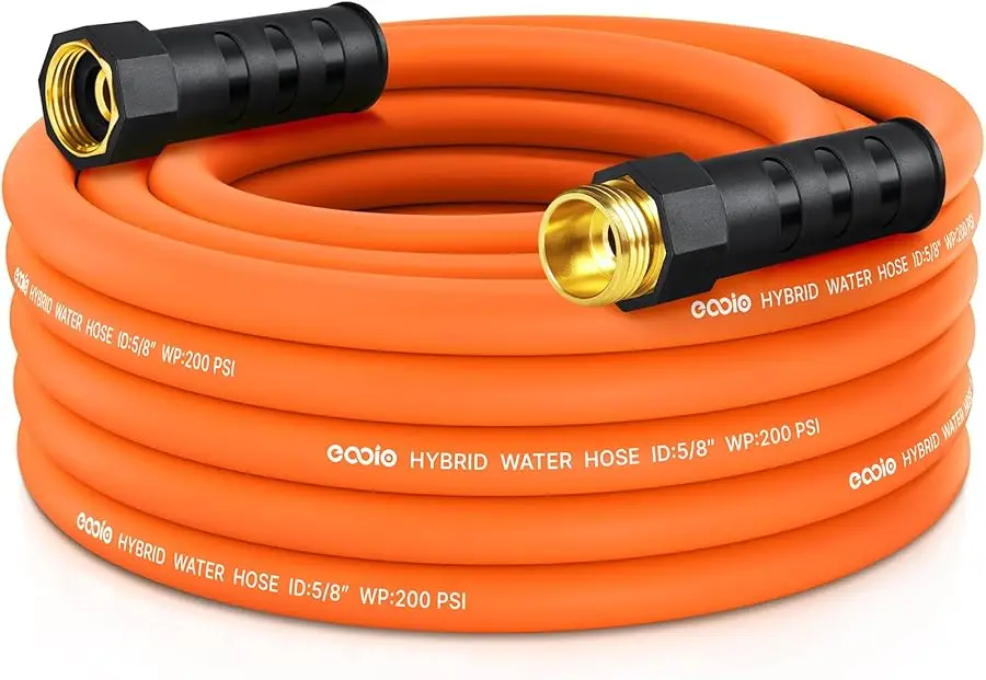 

Garden Hose 25 ft x 5/8", NON-EXPANDING Flexible Water Hose, Kink Resistant Lightweight Hybrid Hose, Leakproof Yard Hose with Ma