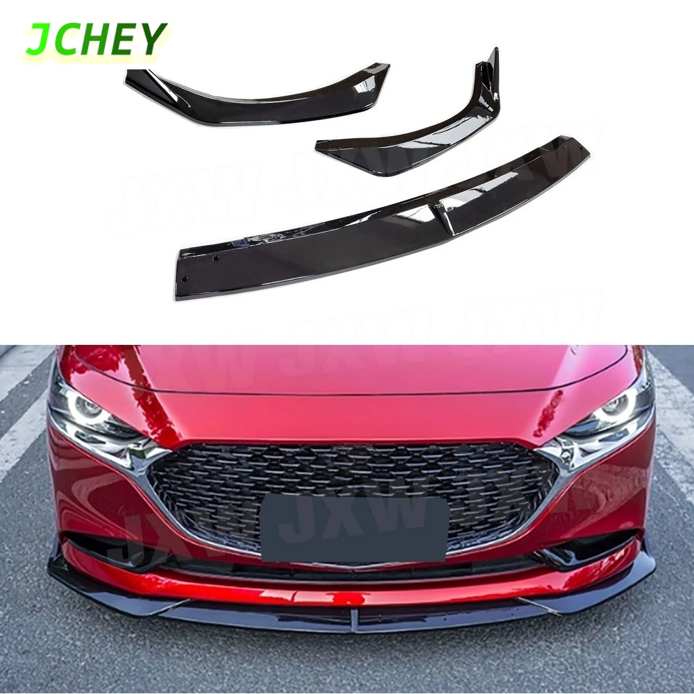 

JCHEY Car Front Bumper Lip Guard Trim Guard Chin Aprons Spoiler Splitters Body Kit Diffuser for Mazda 3 Axela 2020