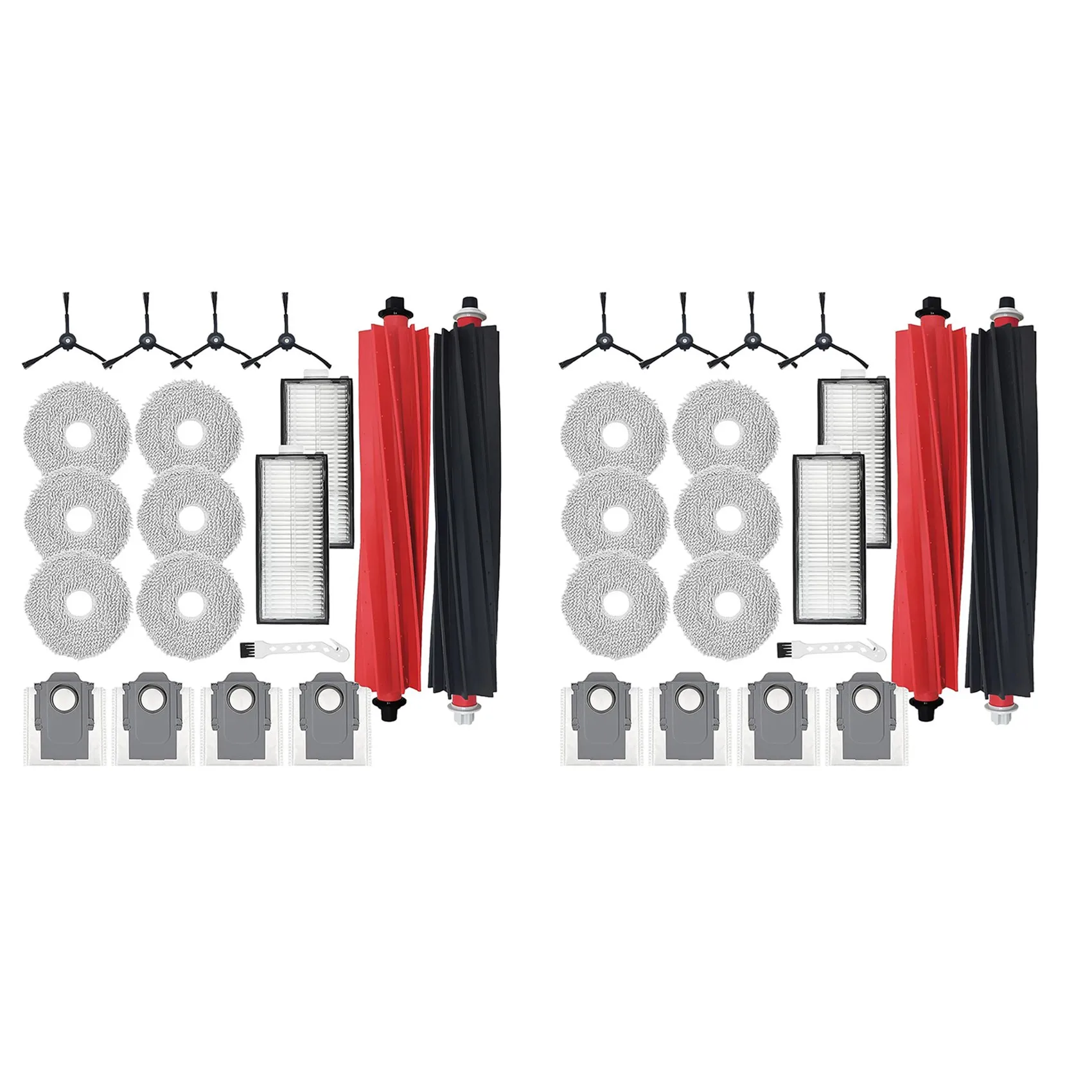 

B38B 2 Set for Roborock Qrevo Master Vacuum Cleaner Main Side Brush HEPA Filter Mop Cloth Dust Bags Replacement Parts