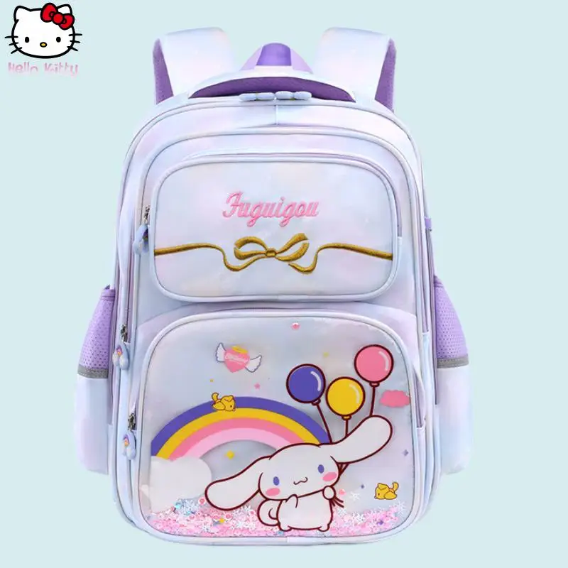 

Новый студенческий рюкзак Anime Kuromi для 3-6 классов Sanrio Cinnamoroll Kawaii, легкий школьный рюкзак большой емкости с защитой позвоночника