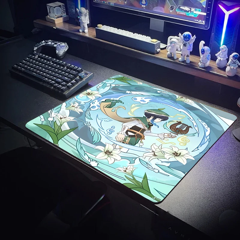 

Genshin Impact Mouse Pad 45x40cm Gaming Accessories Anime Office Mat Carpet Extended Playmat Computer Tables Kawaii Desk Rug Pc