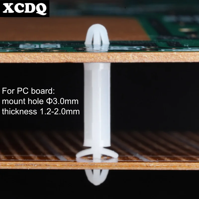 100pcs Double-Ended Nylon Isolation Column PC Board Spacer Snap-In Buckle Insulated Aircraft Type Support for 3.0mm Mount Hole