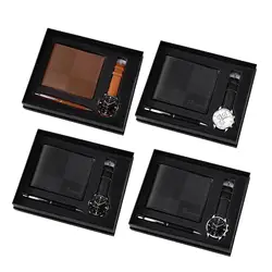 Men's Gift Set Combination Set Beautifully Decoration Watch Wallet Pen Set for Male Holiday Anniversary Fathers Day Couple