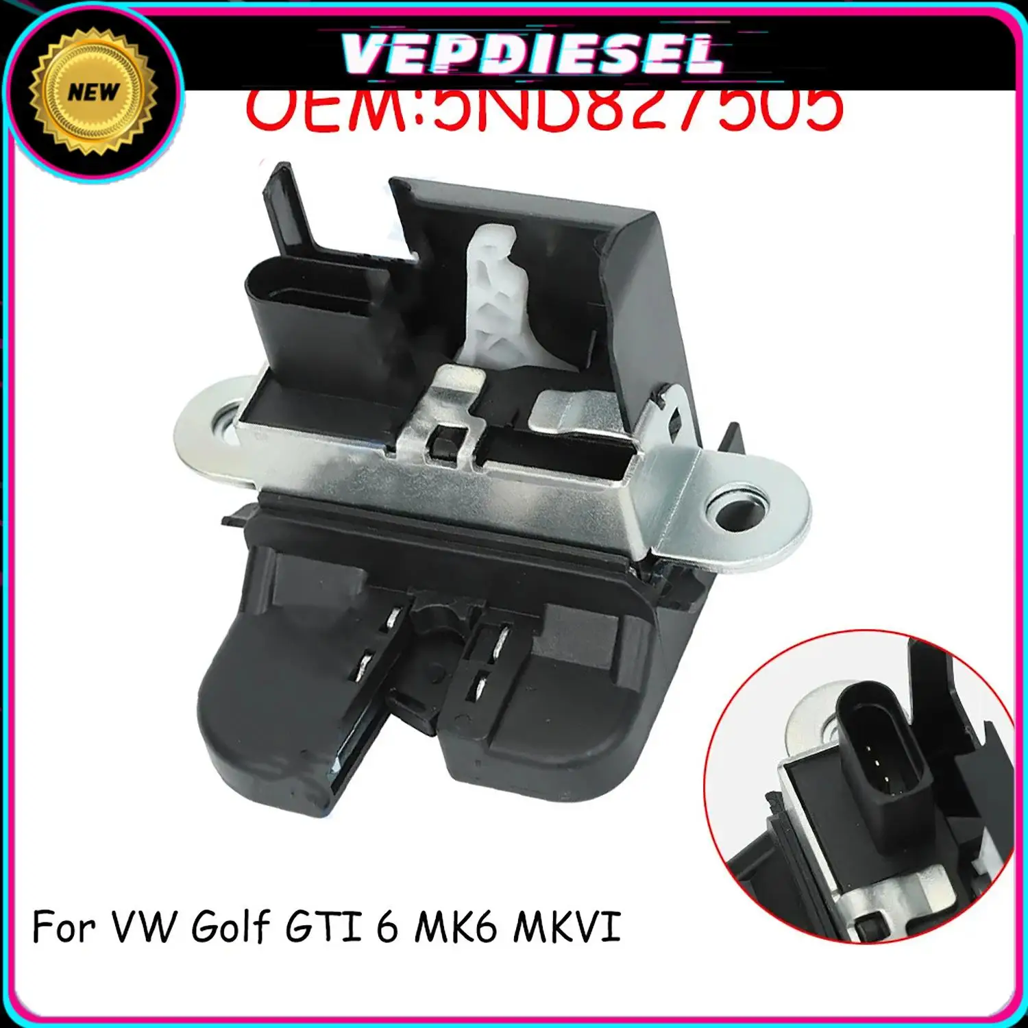 

Замок задней двери багажника, защелка багажника, блок замка 5M0827505E 6RD827505 для Volkswagen Beetle Golf Tiguan 2008-2019, автомобильные аксессуары