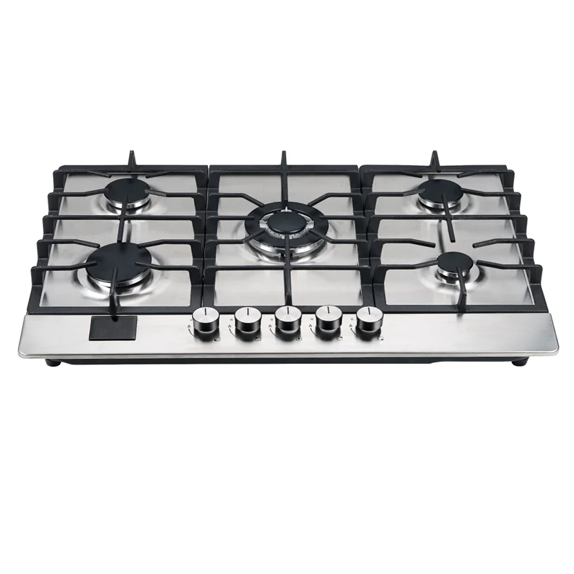 

Высокое качество, 5-конфорка, встроенная газовая плита, новый дизайн, варочная панель из нержавеющей стали, таймер, эмалированная горелка, электрическая/батарея для наружного использования