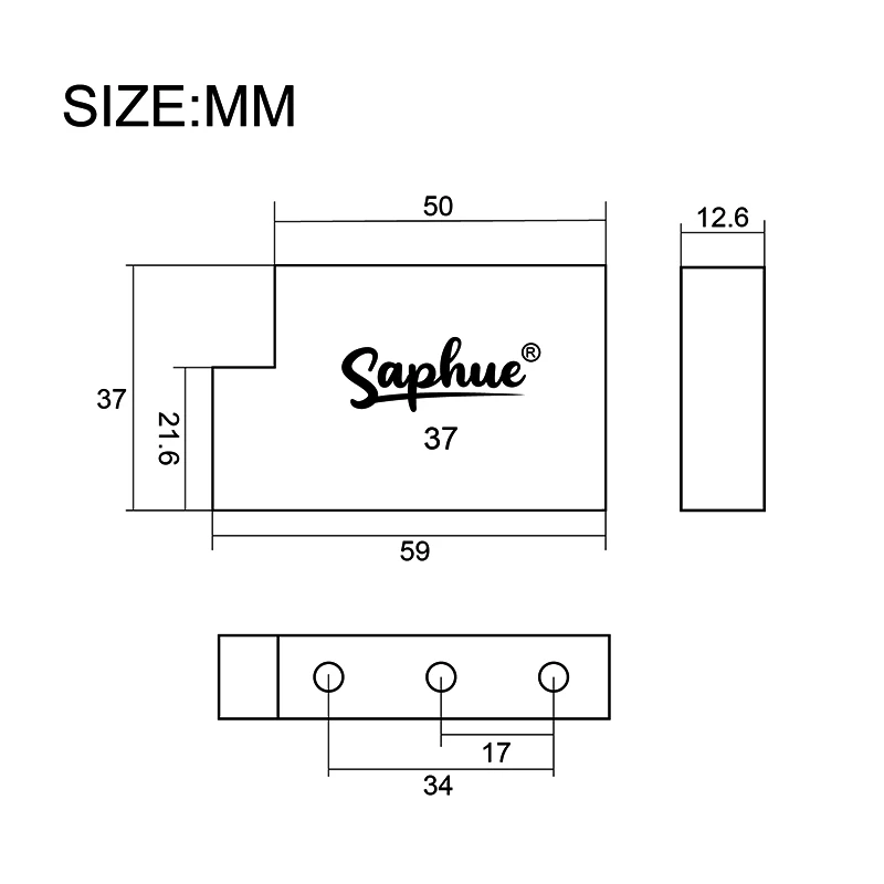 SAPHUE CNC precisely machined Ultra Solid 32mm Fat Brass L Shape Tremolo Block for FR Locking Tremolo Bridge Electric Guitar