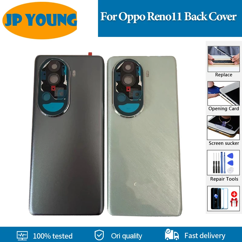 Original For Oppo Reno11 Back Battery Cover Rear Housing Door Case For Oppo Reno11 Back Cover CPH2599 Battery Cover Repalcement