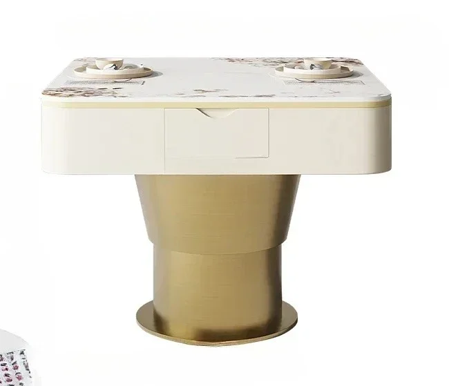 Slate three-purpose mahjong table, modern home living room multi-functional lifting integrated coffee table dining table