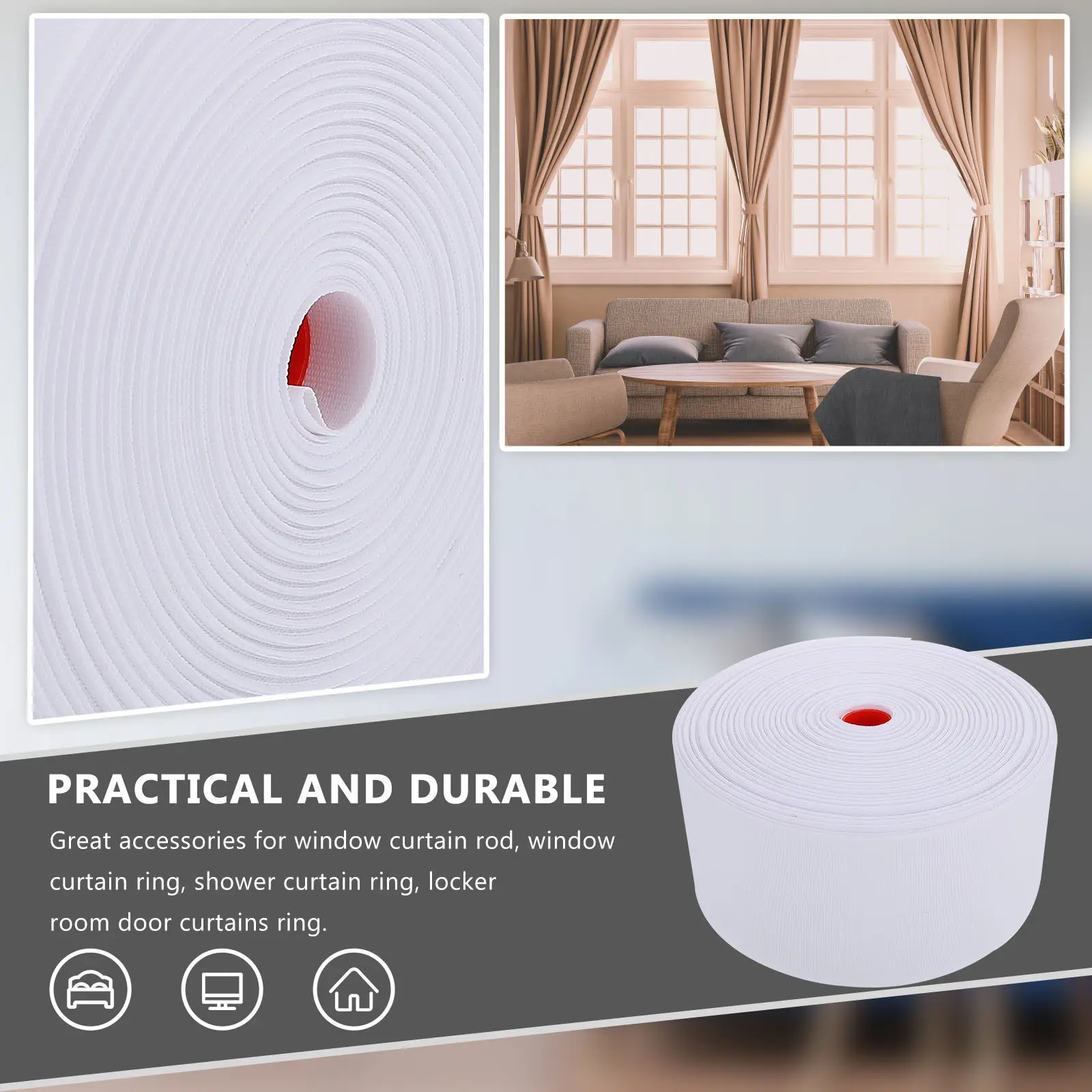 

Лента для римских штор из полиэстера, перфорированная, для самостоятельной установки, аксессуар для римских штор, лента-петля для римских штор