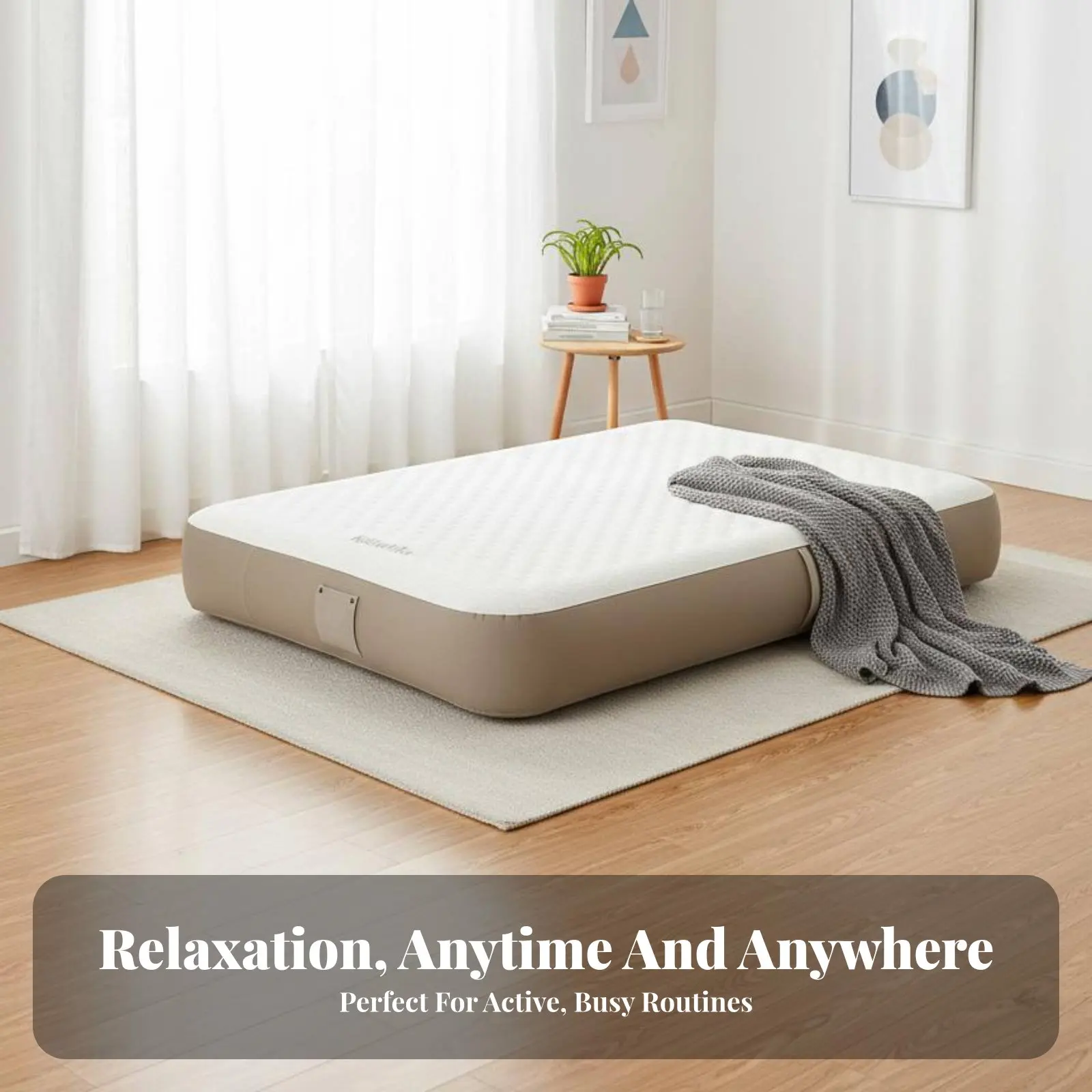 

Надувной матрас со встроенным насосом, портативная кровать из ТПУ для кемпинга и дома, автоматический надув, зоны с разгрузкой давления