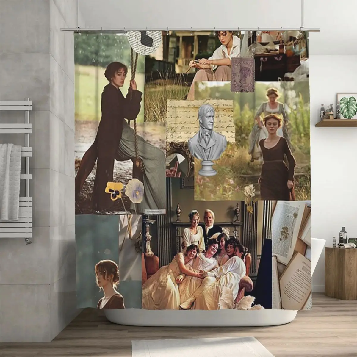 Pride And Prejudice Collage Shower Curtain Bathroom Polyester Waterproof Bath Curtains with Hooks