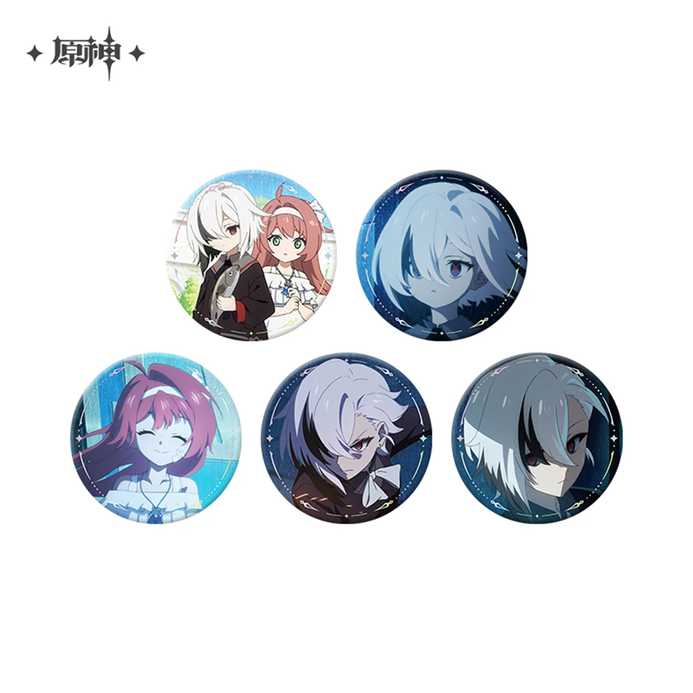 Game Genshin Impact Chibi The Song Burning in the Embers Mondstadt City Liyue Harbor Cosplay Badge Pin SPTE Tinplate Brooch﻿